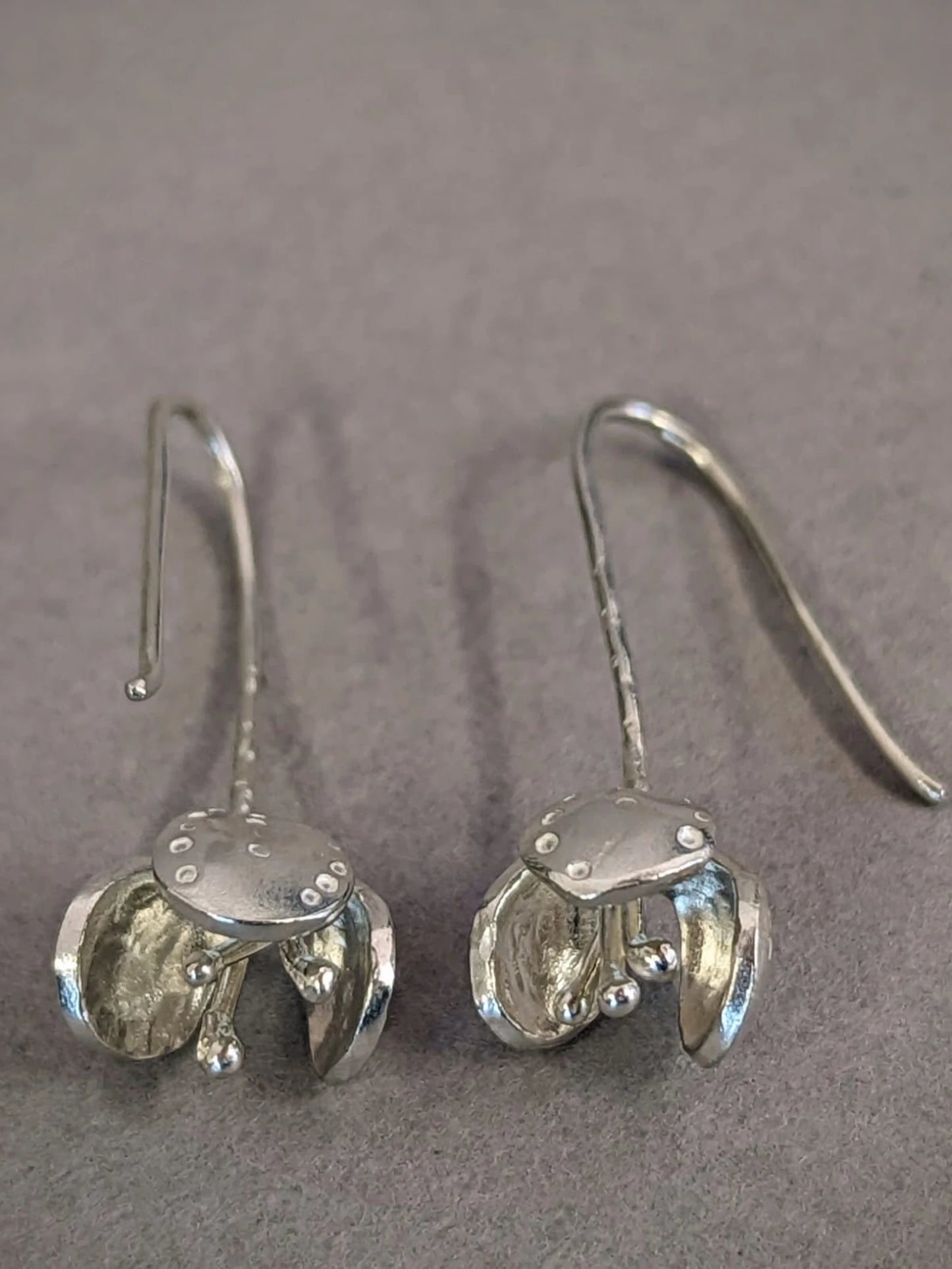 Solid Silver Seed Pod Earrings