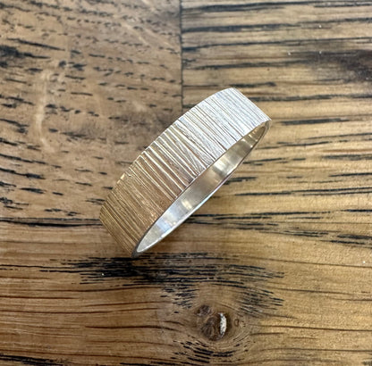 File textured silver ring