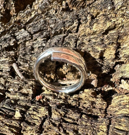 Solid Silver Oval Wire Ring