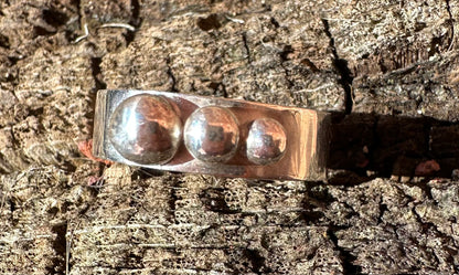 Stylish solid silver blob ring