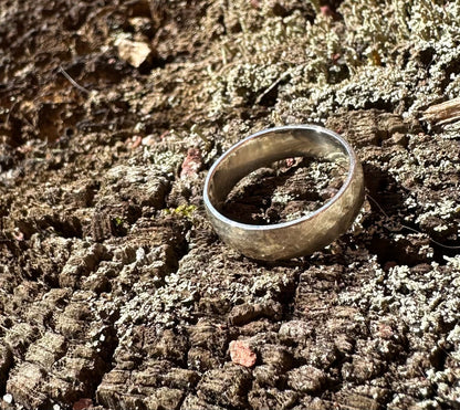 Gentle file textured silver ring