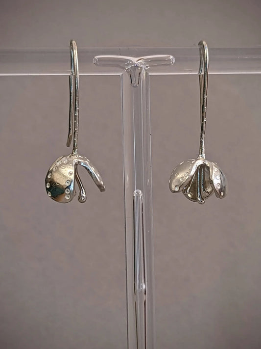 Solid Silver Seed Pod Earrings