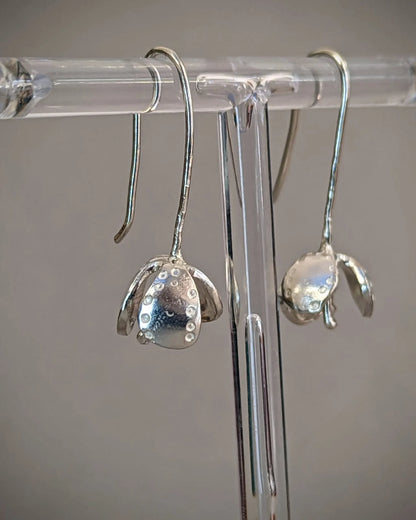 Solid Silver Seed Pod Earrings