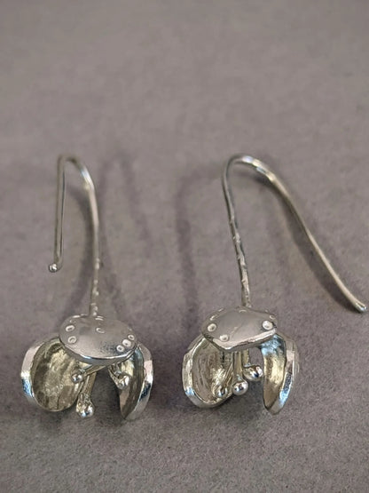 Solid Silver Seed Pod Earrings