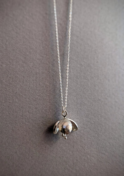 Solid Silver Seed Pod Pendant